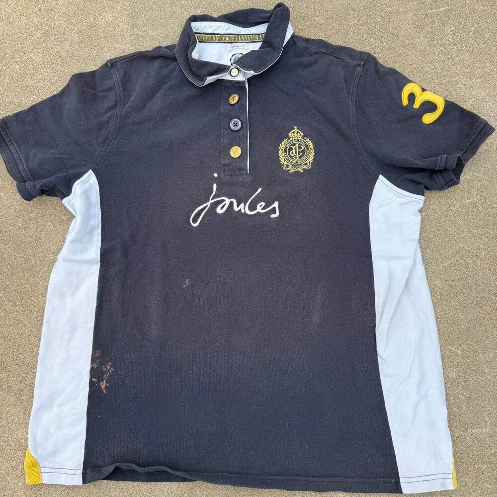 Joules Equestrian‎ Polo Shirt - Navy, Crest, Size XL